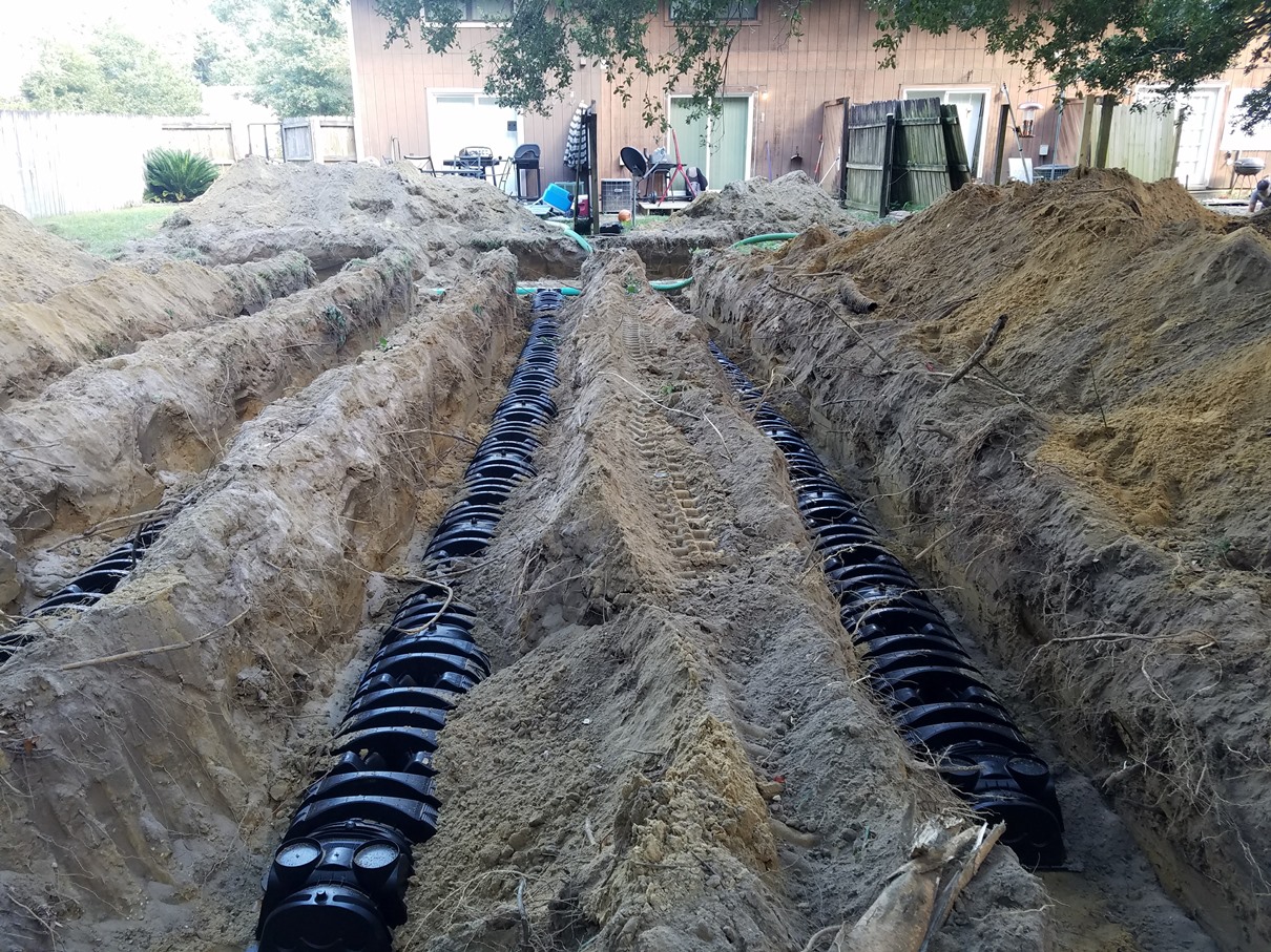 New Drain field Lines being installed at rental property