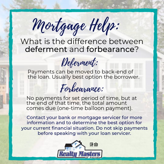mortgage help assistance deferment and forbearance