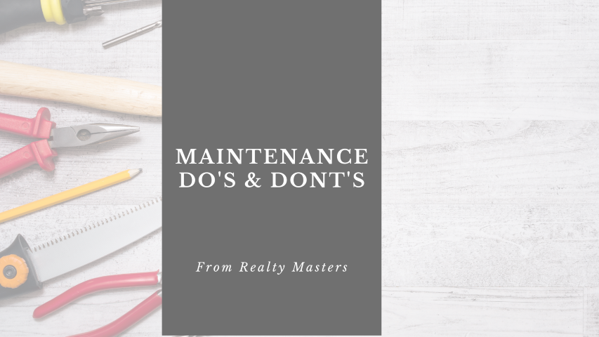 maintenance dos and donts